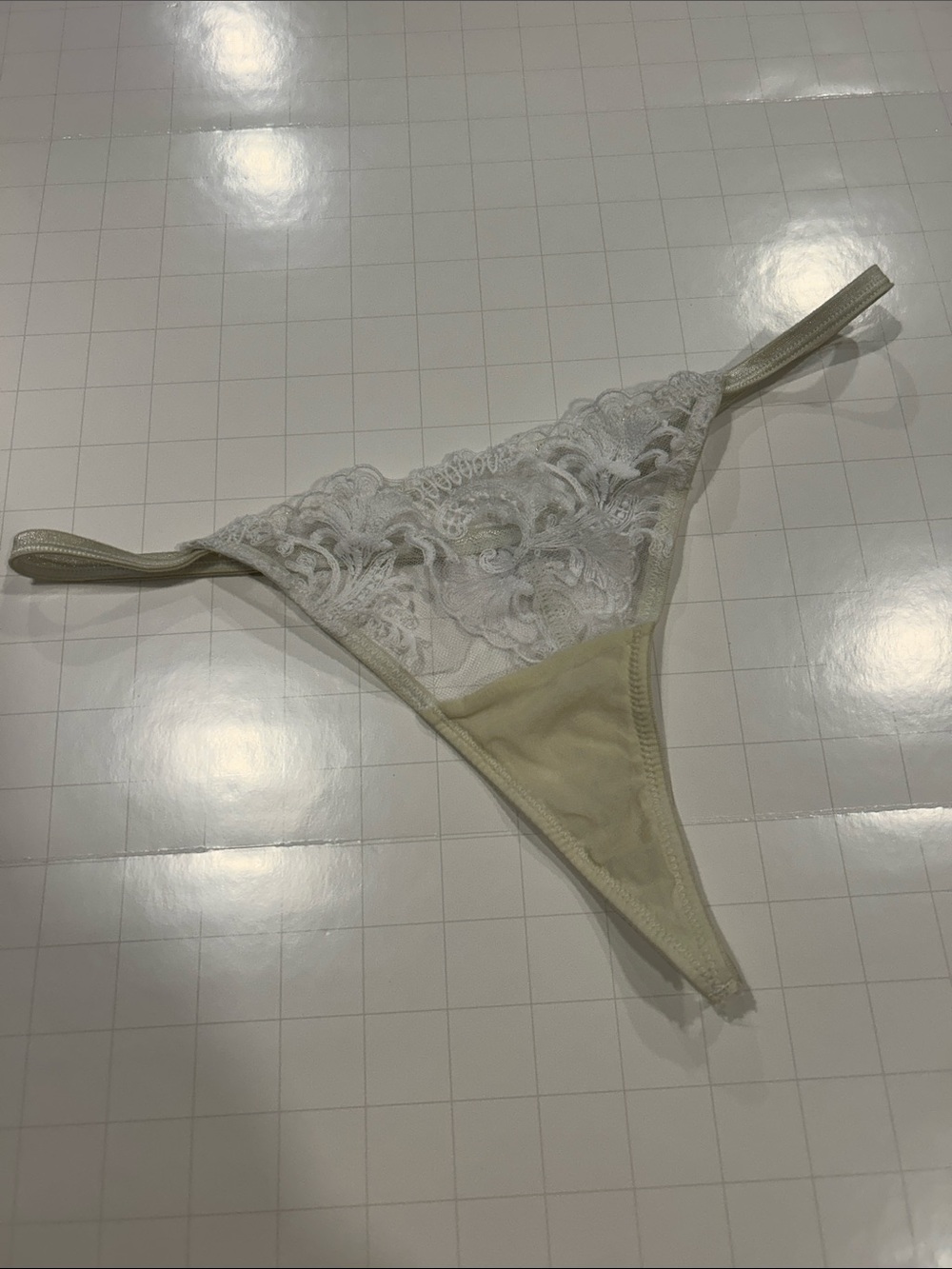 Bluebella Ivory Sheer Lace Thong